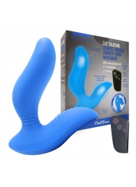 Синий вибромассажер простаты 3,5’’ Remote Control Curve P-spot Massager - 12 см. - Erokay - в Таганроге купить с доставкой