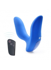 Синий вибромассажер простаты 3,5’’ Remote Control Curve P-spot Massager - 12 см. - Erokay - в Таганроге купить с доставкой