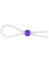 Прозрачное лассо с фиолетовой бусиной SILICONE COCK RING WITH BEAD LAVENDER - NMC - в Таганроге купить с доставкой