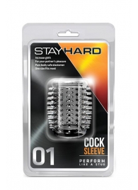 Прозрачная насадка с шипами STAY HARD COCK SLEEVE 01 CLEAR - Blush Novelties - в Таганроге купить с доставкой