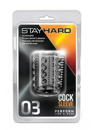 Прозрачная насадка с шипами и шишечками STAY HARD COCK SLEEVE 03 CLEAR - Blush Novelties - в Таганроге купить с доставкой