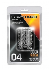 Прозрачная насадка с бороздками STAY HARD COCK SLEEVE 04 CLEAR - Blush Novelties - в Таганроге купить с доставкой