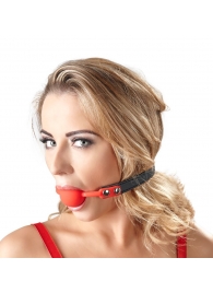 Силиконовый кляп-шар на чёрных ремешках Red Gag silicone - Orion - купить с доставкой в Таганроге