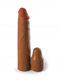 Коричневая насадка на член 2  Silicone X-tension - 20,3 см. - Pipedream - в Таганроге купить с доставкой