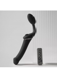 Черный безремневой вибрострапон Strap-On-Me Multi Orgasm Size XL - Strap-on-me - купить с доставкой в Таганроге