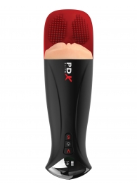 Телесный мастурбатор-вагина в черной колбе с вибрацией Fuck-O-Matic Pro XL - Pipedream - в Таганроге купить с доставкой