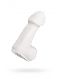 Белая свеча в форме пениса - 47 гр. - Pecado - купить с доставкой в Таганроге