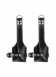 Черные подвесы с белой строчкой - Pecado - купить с доставкой в Таганроге