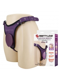 Фиолетовые трусики харнесс с платформой Caludio III - Baile - купить с доставкой в Таганроге