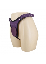 Фиолетовые трусики харнесс с платформой Caludio III - Baile - купить с доставкой в Таганроге