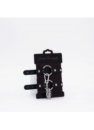 Черно-красные кожаные оковы - Crazy Handmade - купить с доставкой в Таганроге