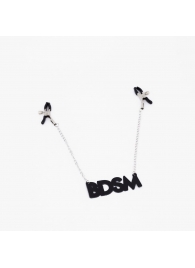 Зажимы на соски с кожаной подвеской BDSM - Crazy Handmade - купить с доставкой в Таганроге