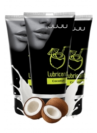 Набор из 3 съедобных лубрикантов JUJU со вкусом кокоса - JuJu - купить с доставкой в Таганроге Набор из 3 съедобных лубрикантов JUJU со вкусом кокоса - JuJu - купить с доставкой в Таганроге