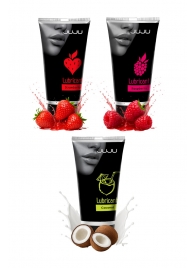 Набор из 3 съедобных лубрикантов JUJU (клубника, малина, кокос) - JuJu - купить с доставкой в Таганроге Набор из 3 съедобных лубрикантов JUJU (клубника, малина, кокос) - JuJu - купить с доставкой в Таганроге