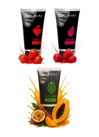 Набор из 3 съедобных лубрикантов JUJU (клубника, малина, тропические фрукты) - JuJu - купить с доставкой в Таганроге Набор из 3 съедобных лубрикантов JUJU (клубника, малина, тропические фрукты) - JuJu - купить с доставкой в Таганроге