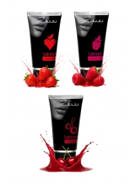 Набор из 3 съедобных лубрикантов JUJU (клубника, малина, вишня) - JuJu - купить с доставкой в Таганроге Набор из 3 съедобных лубрикантов JUJU (клубника, малина, вишня) - JuJu - купить с доставкой в Таганроге