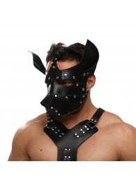 Черная кожаная маска «Собака» - Crazy Handmade - купить с доставкой в Таганроге