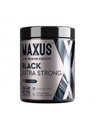 Черные утолщенные презервативы MAXUS Extra Strong с железным кейсом - 15 шт. - Maxus - купить с доставкой в Таганроге