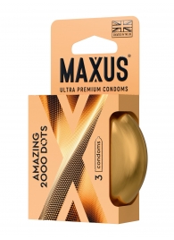Точечные презервативы MAXUS 2000 Amazing Dots с железным кейсом - 3 шт. - Maxus - купить с доставкой в Таганроге