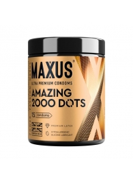 Точечные презервативы MAXUS 2000 Amazing Dots с железным кейсом - 15 шт. - Maxus - купить с доставкой в Таганроге