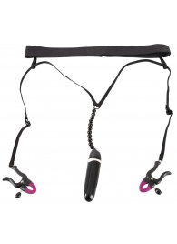 Женские вибростринги с зажимами для половых губ Spreader String with Vibrator - Orion - купить с доставкой в Таганроге