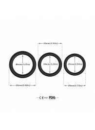 Набор из 3 черных эрекционных колец Stay Hard - Boys of Toys - в Таганроге купить с доставкой