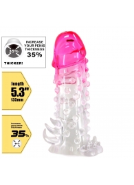 Прозрачно-розовая насадка на пенис Wilford - 13,5 см. - Baile - в Таганроге купить с доставкой