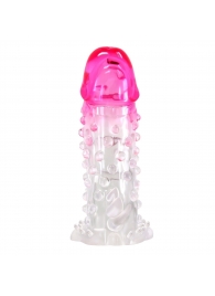 Прозрачно-розовая насадка на пенис Wilford - 13,5 см. - Baile - в Таганроге купить с доставкой