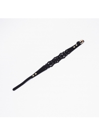 Черный ажурный чокер с золотистой фурнитурой - Crazy Handmade - купить с доставкой в Таганроге