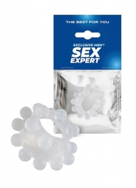 Эластичное эрекционное кольцо с двумя рядами шариков - Sex Expert - в Таганроге купить с доставкой