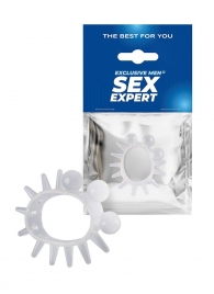 Эластичное эрекционное кольцо с шариками и лучами - Sex Expert - в Таганроге купить с доставкой