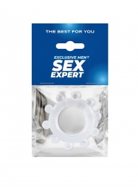 Прозрачное эрекционное кольцо со стимулирующими шариками - Sex Expert - в Таганроге купить с доставкой