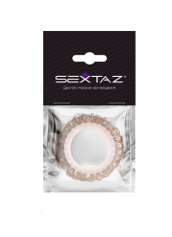 Эрекционное кольцо с бежевыми «ресничками» - Sextaz - в Таганроге купить с доставкой