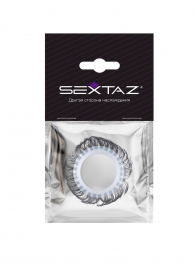 Эластичное эрекционное колечко с черными «ресничками» - Sextaz - в Таганроге купить с доставкой