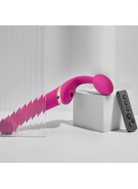 Ярко-розовый безремневой страпон Multi Orgasm Bendable Strap-On size L с клиторальной стимуляцией - Strap-on-me - купить с доставкой в Таганроге