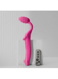 Ярко-розовый безремневой страпон Strap-on-me Vibrating Bendable Strap-On size XL - Strap-on-me - купить с доставкой в Таганроге