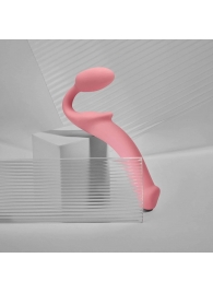 Розовый безремневой страпон Strap-on-me Semi-Realistic Bendable Strap-On size L - Strap-on-me - купить с доставкой в Таганроге