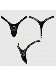Черный пояс для фиксации насадок Strap-On-Me Leatherette Harness Fabulous - Strap-on-me - купить с доставкой в Таганроге