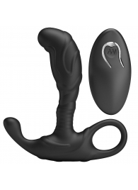 Черный изогнутый массажёр простаты с вибрацией и пультом ДУ - Baile - в Таганроге купить с доставкой
