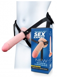 Мужской полый страпон на регулируемых ремешках - 22 см. - Sex Expert - купить с доставкой в Таганроге