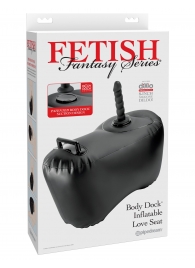 Черное надувное кресло с платформой для фиксации дилдо Body Dock Inflatable Love Seat - Pipedream - купить с доставкой в Таганроге