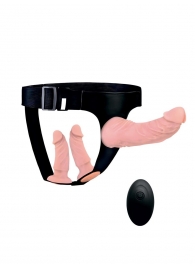 Женский страпон с 3 насадками и вибрацией - Erowoman-Eroman - купить с доставкой в Таганроге