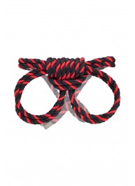 Черно-красные наручники-оковы ’’Узел-омега’’ из хлопковой веревки - Pecado - купить с доставкой в Таганроге