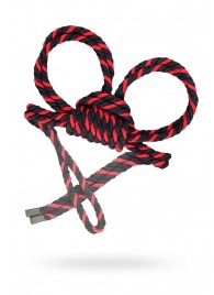 Черно-красные наручники-оковы ’’Узел-омега’’ из хлопковой веревки - Pecado - купить с доставкой в Таганроге