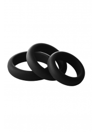 Набор из 3 черных эрекционных колец Smooth Silicone Cockring Pack - Dream Toys - в Таганроге купить с доставкой