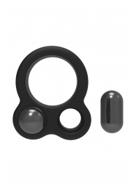 Черное эрекционное кольцо с утяжелителями Cockring Dual Weight - Dream Toys - в Таганроге купить с доставкой