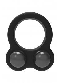 Черное эрекционное кольцо с утяжелителями Cockring Dual Weight - Dream Toys - в Таганроге купить с доставкой