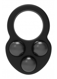 Черное эрекционное кольцо с утяжелителями - Dream Toys - в Таганроге купить с доставкой