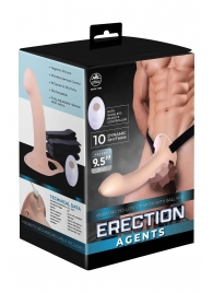 Телесный полый страпон с вибрацией Erection Agents - 24,1 см. - NMC - купить с доставкой в Таганроге