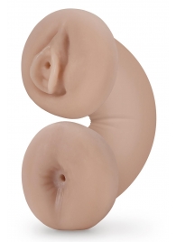 Телесный люминесцентный двусторонний мастурбатор Tasha - Blush Novelties - в Таганроге купить с доставкой